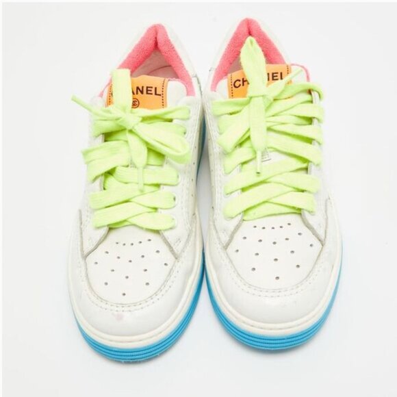 RARE Chanel Neon Sneakers - Blue Pink Yellow 37 with box - Picture 2 of 11